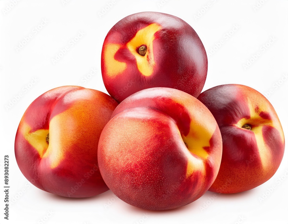 Nectarines isolated on white background. Clipping path included. Nectarines isolated on white background. Clipping path included.
