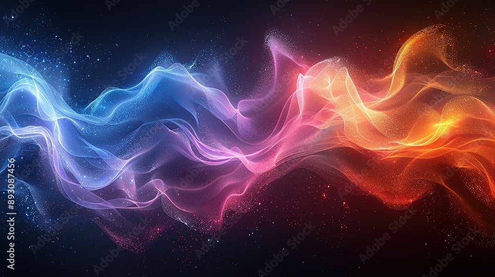 Obraz premium Rainbow Glow: Abstract Gradients Against Black Grain