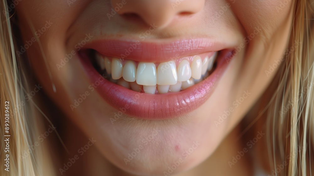 Obraz premium Closeup of a Woman's Smile with White Teeth