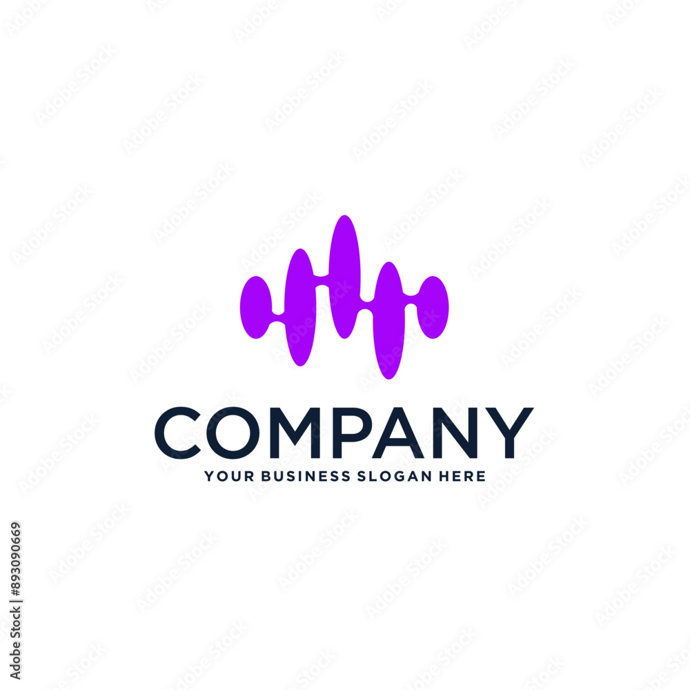 Fototapeta premium sound wave logo design