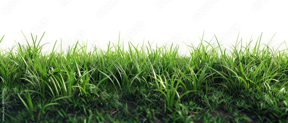 A field of green grass with a white background A field of green grass with a white background