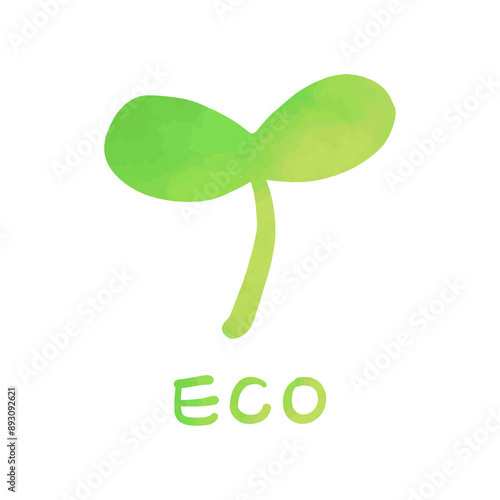 ECOな水彩二葉アイコン