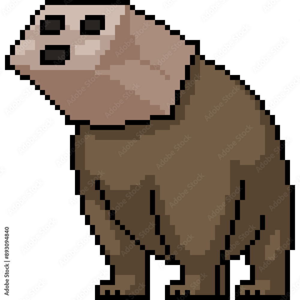 Fototapeta premium pixel art of bear paper bag