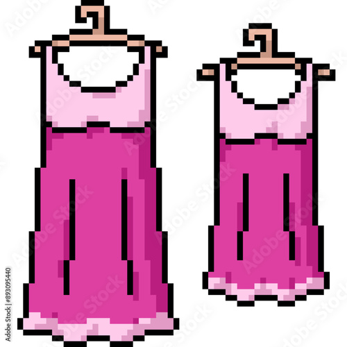 pixel art of mother daughter dress