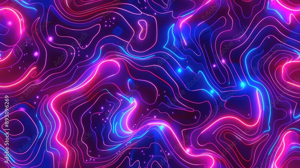 Futuristic digital wave pattern with neon highlights Futuristic digital wave pattern with neon highlights
