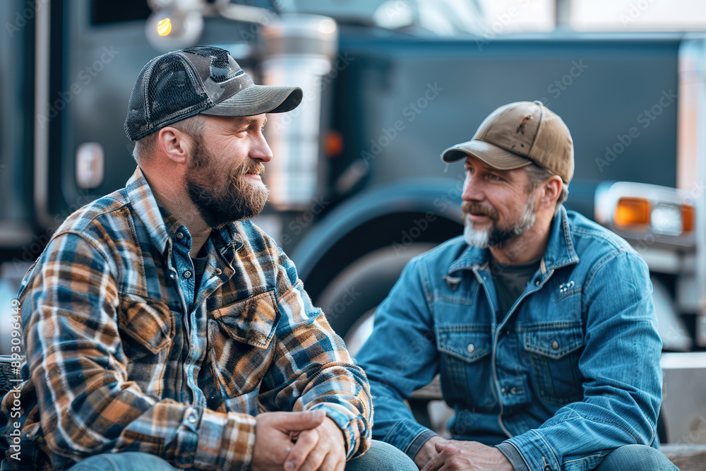 Two men are sitting on a bench, one wearing a plaid shirt. Two men are sitting on a bench, one wearing a plaid shirt.
