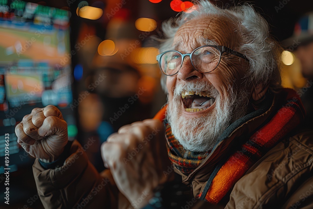 The Wisdom of Age - Portrait of an Elderly Man with Silver Hair and Round Spectacles in a Serene The Wisdom of Age - Portrait of an Elderly Man with Silver Hair and Round Spectacles in a Serene