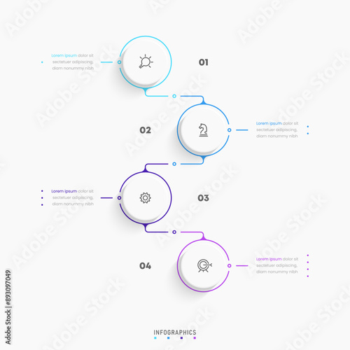 Vector Infographic label design template with icons and 4 options or steps. Can be used for process diagram, presentations, workflow layout, banner, flow chart, info graph.