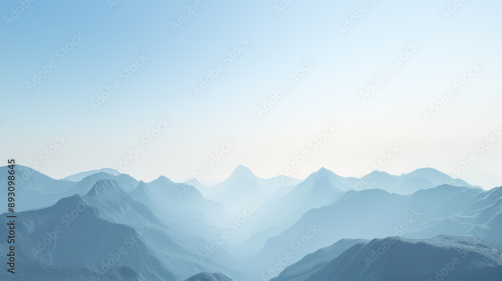 Obraz premium Misty Mountain Range with Copyspace