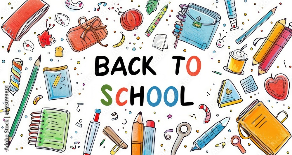 Doodle vector of school supplies with Doodle vector of school supplies with