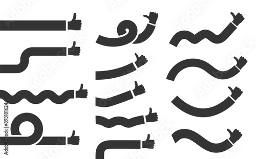 Hands showing thumbs up gesture, vector eps10 illustration
