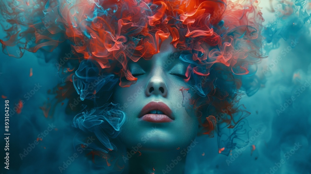 Enigmatic Surrealism: Vibrant Minimalist Portrait with Imaginative Flair Enigmatic Surrealism: Vibrant Minimalist Portrait with Imaginative Flair