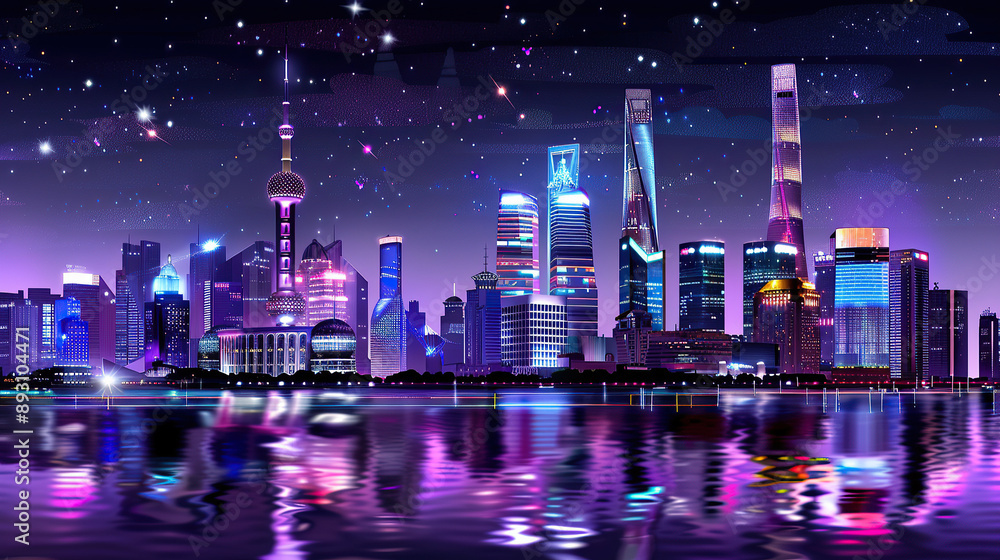 Obraz premium Country skyline at night