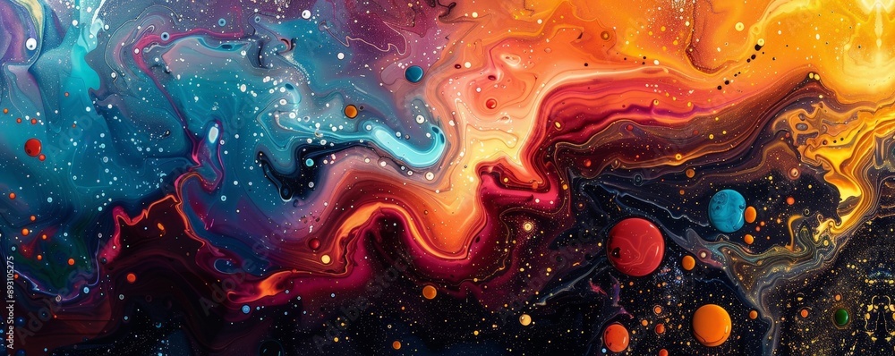 Vivid Color Explosion: Abstract Art with High-Resolution Clarity and Fantastical Minimalist Style