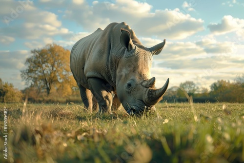 Rhinoceroses, an odd-toed ungulate family, have five species. They have muscular bodies, short legs, three toes, and huge heads.