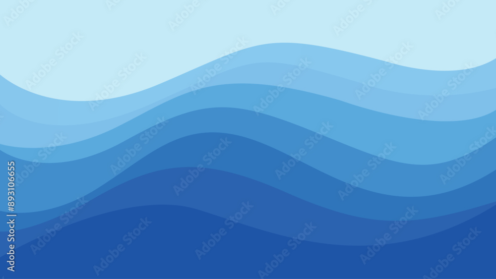 Abstract blue wave banner background, simple flat minimal design. Vector illustration Abstract blue wave banner background, simple flat minimal design. Vector illustration