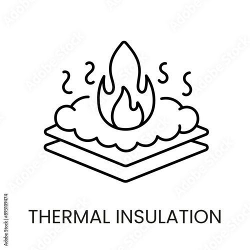 Thermal insulation line vector icon with editable stroke
