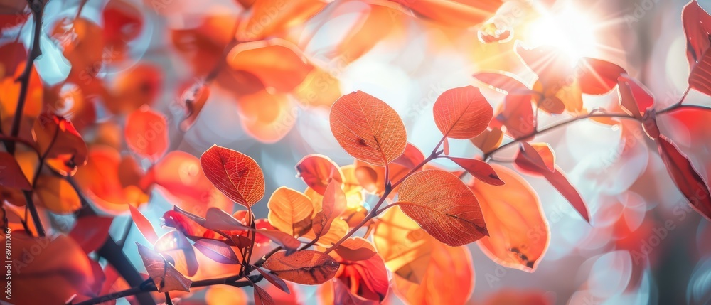 Sun-Kissed Autumn Leaves in Vibrant Hues Sun-Kissed Autumn Leaves in Vibrant Hues