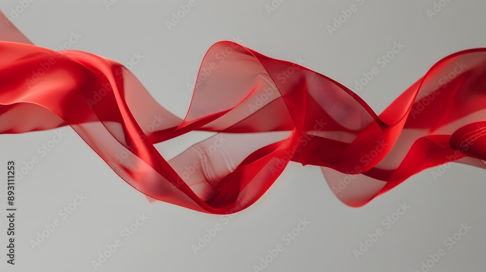 Flowing Crimson Dance - Abstract Graceful Ribbon Curves Evoking Elegance and Movement Flowing Crimson Dance - Abstract Graceful Ribbon Curves Evoking Elegance and Movement