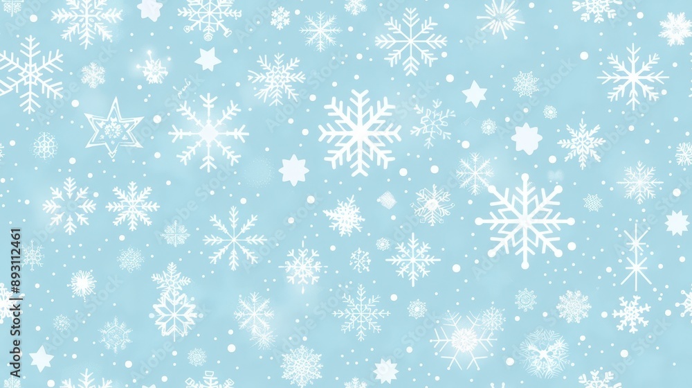 Seamless pattern of white and gold snowflakes on a blue background, creating a festive and elegant design. Ideal for holiday wrapping paper and decorations. Seamless pattern of white and gold snowflakes on a blue background, creating a festive and elegant design. Ideal for holiday wrapping paper and decorations.
