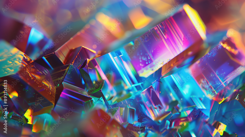 Close-Up of Glowing Osmium Crystals in a Holographic Display, Featuring Advanced Technology and Crystal Clarity Close-Up of Glowing Osmium Crystals in a Holographic Display, Featuring Advanced Technology and Crystal Clarity