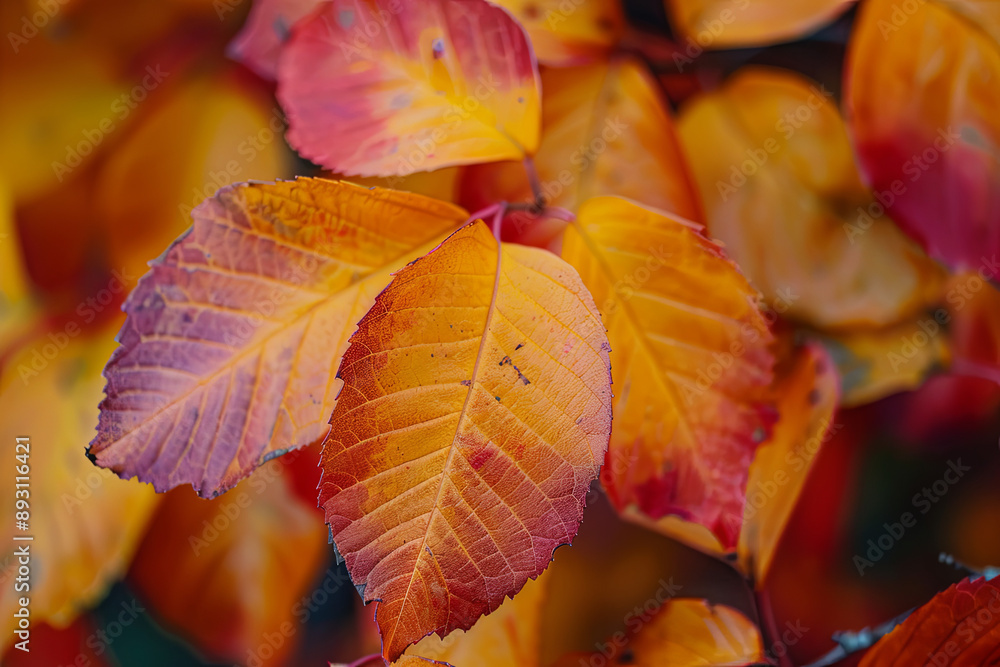 close up of autumn leaves. Multicolored fall leaves close up of autumn leaves. Multicolored fall leaves