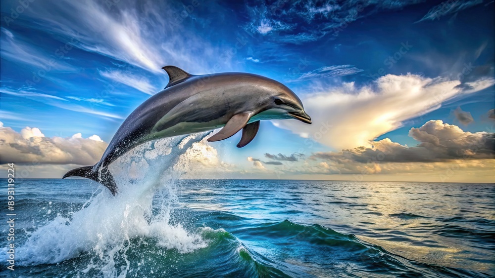 Dolphin leaping gracefully out of the water, dolphin, jump, water, marine, mammal, wildlife, ocean, splash, action, elegant Dolphin leaping gracefully out of the water, dolphin, jump, water, marine, mammal, wildlife, ocean, splash, action, elegant