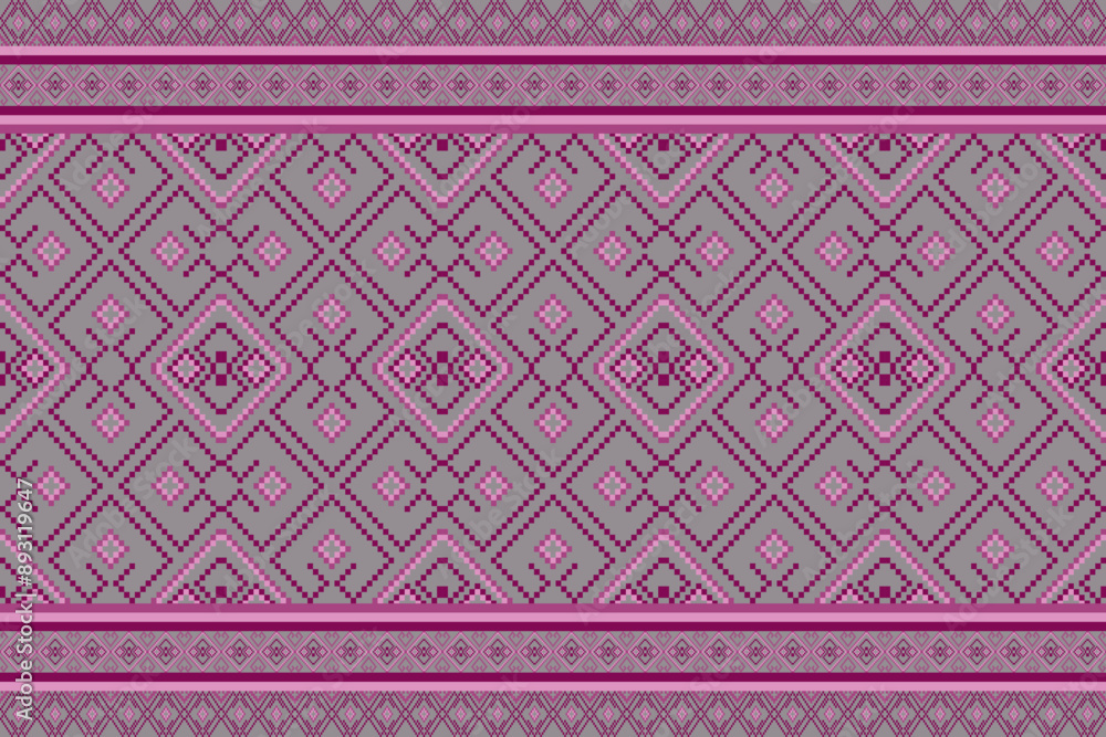 Pixel art pattern seamless for Fabric geometric ethnic pattern seamless,Pixel pattern art wallpaper Background, Design for fabric, curtain, carpet ,geometry seamless pattern art illustration