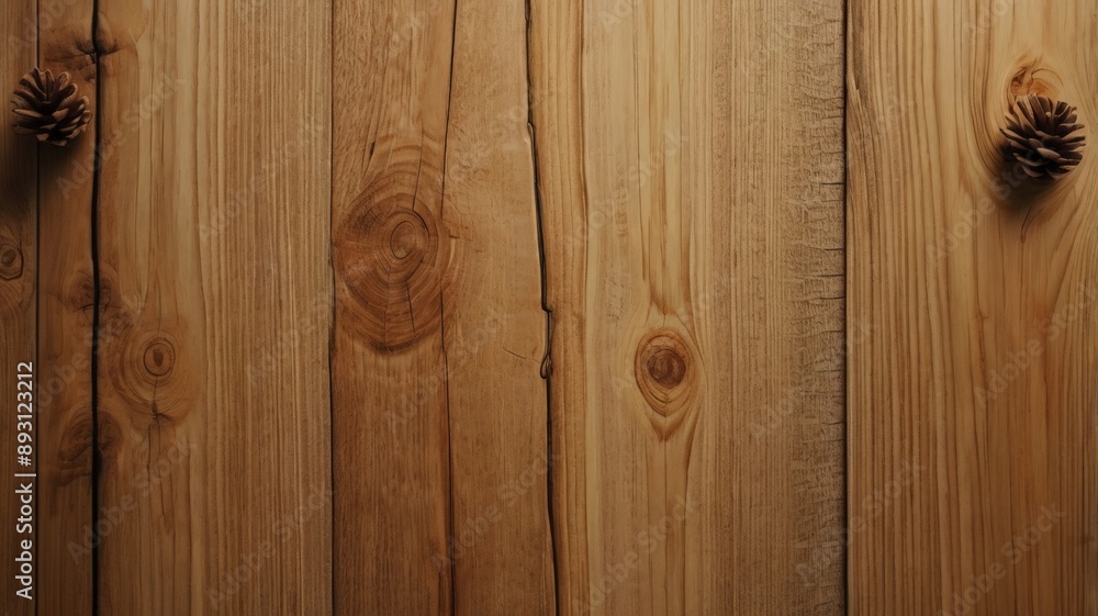 Wooden Background with Pine Cones. Wooden Background with Pine Cones.