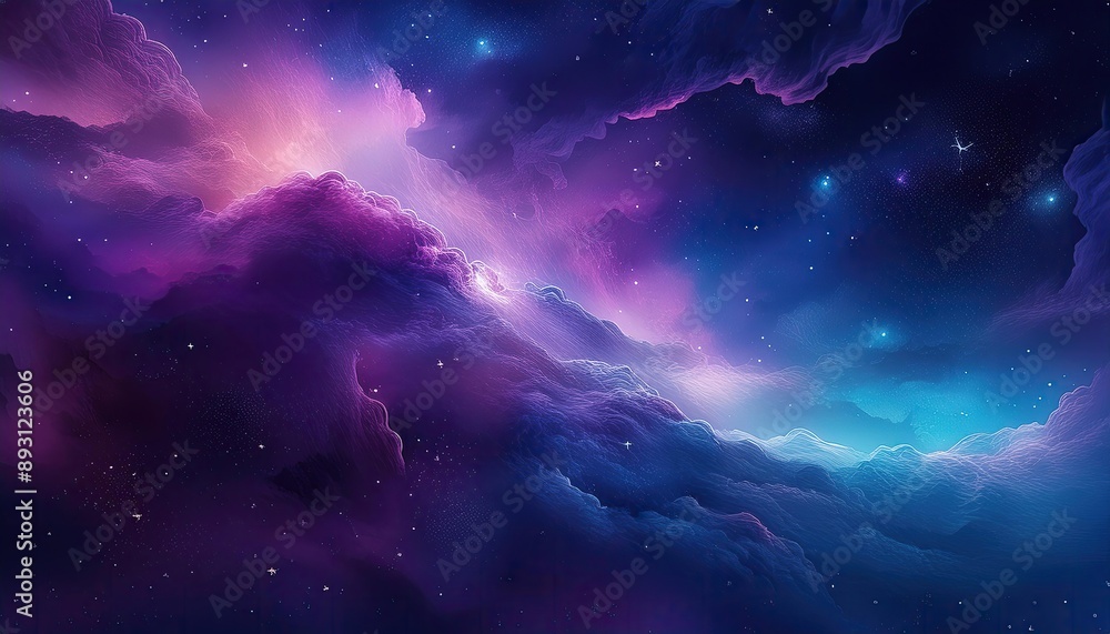 Fototapeta premium Watercolor background, watercolor galaxy wallpaper, Illustrate a watercolor background that resembles a galaxy, 
