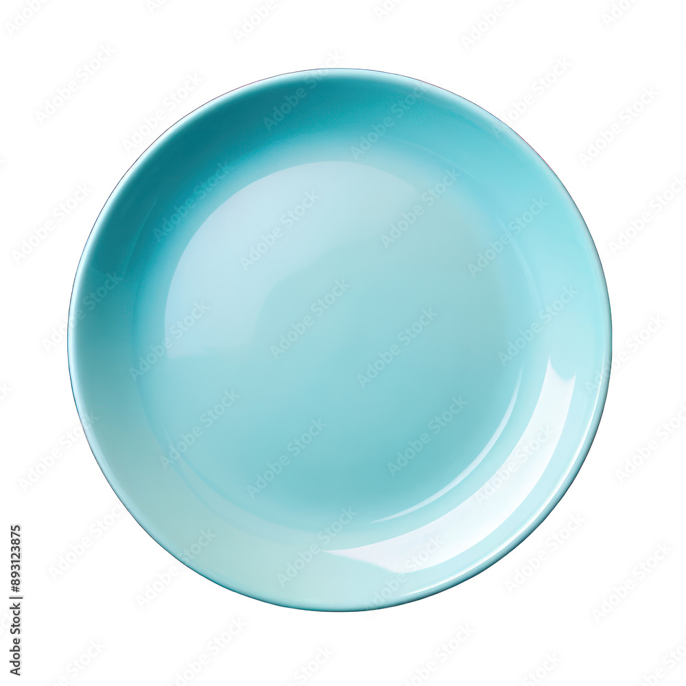 Light blue empty plate top view isolated on transparent background Light blue empty plate top view isolated on transparent background