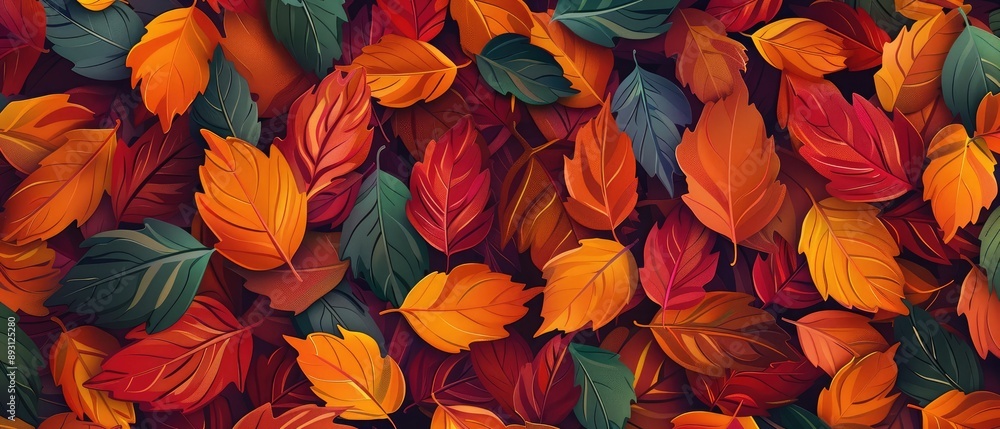 Autumnal Leaf Tapestry: A Symphony of Warm Hues and Intricate Details Autumnal Leaf Tapestry: A Symphony of Warm Hues and Intricate Details