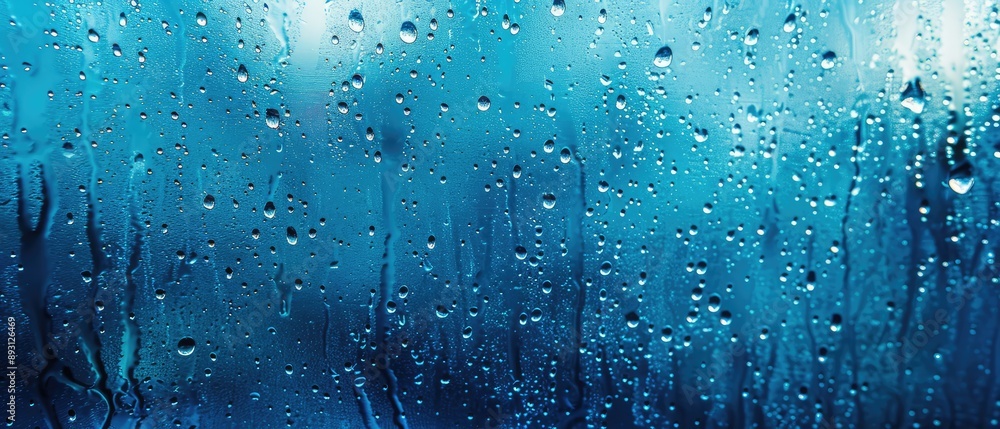 Water Droplets on Glass with Blurred Background Water Droplets on Glass with Blurred Background
