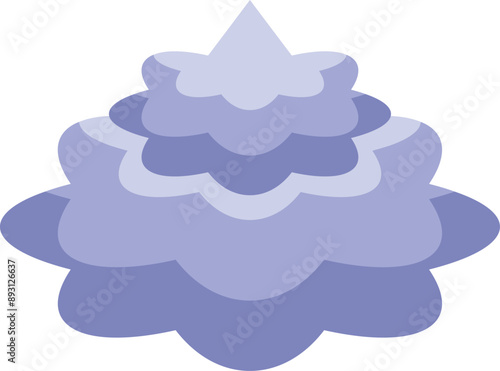 Blue whimsical cloud floating with a cartoon style design