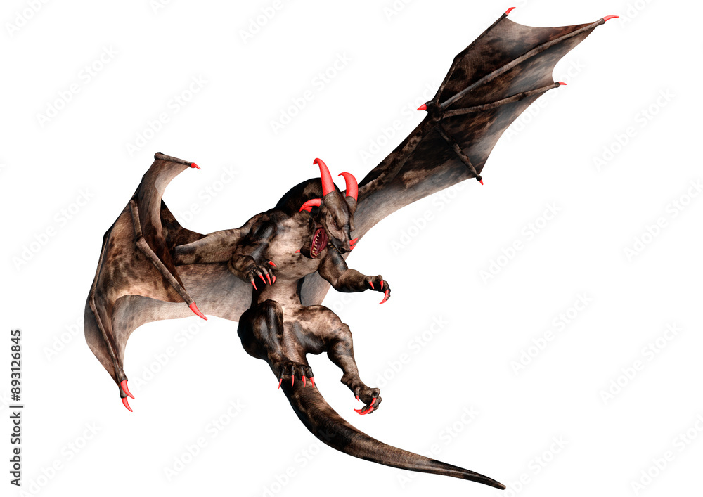 Obraz premium 3D Rendering Fairy Tale Dragon on White