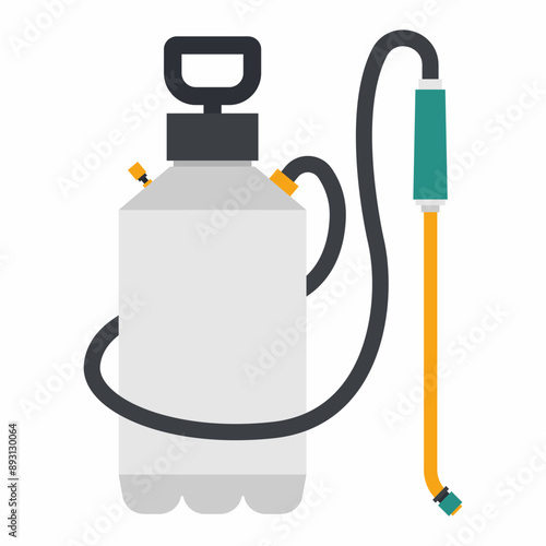 Garden sprayer pump vector cartoon illustration isolated on a white background.