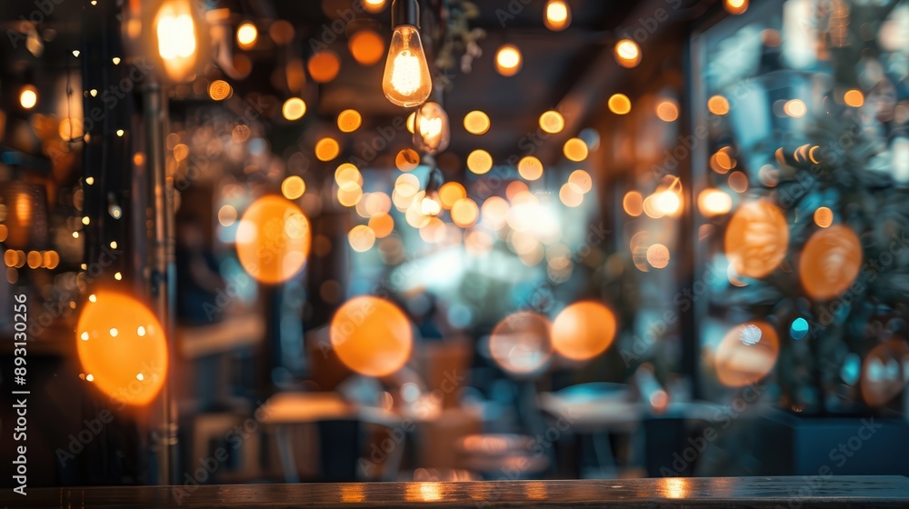 Abstract bokeh light in a restaurant's blurred background Abstract bokeh light in a restaurant's blurred background