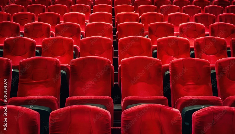 Empty Red Seats in a Theater Auditorium Empty Red Seats in a Theater Auditorium