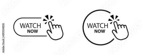 watch now button on white background	
