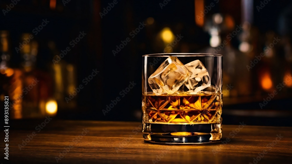 whiskey on clear glass with diced ice cubes alcohol drinking backgrounds. good for creating drinking book recipe or menu or multimedia creative content whiskey on clear glass with diced ice cubes alcohol drinking backgrounds. good for creating drinking book recipe or menu or multimedia creative content