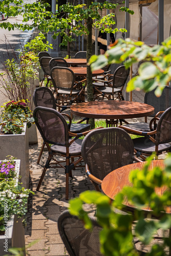 summer terrace in the restaurant photo