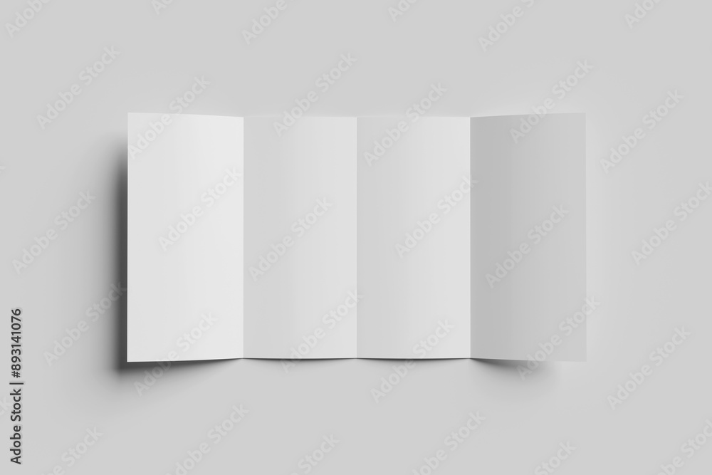 Fototapeta premium Blank 4-fold leaflet brochure for mockup