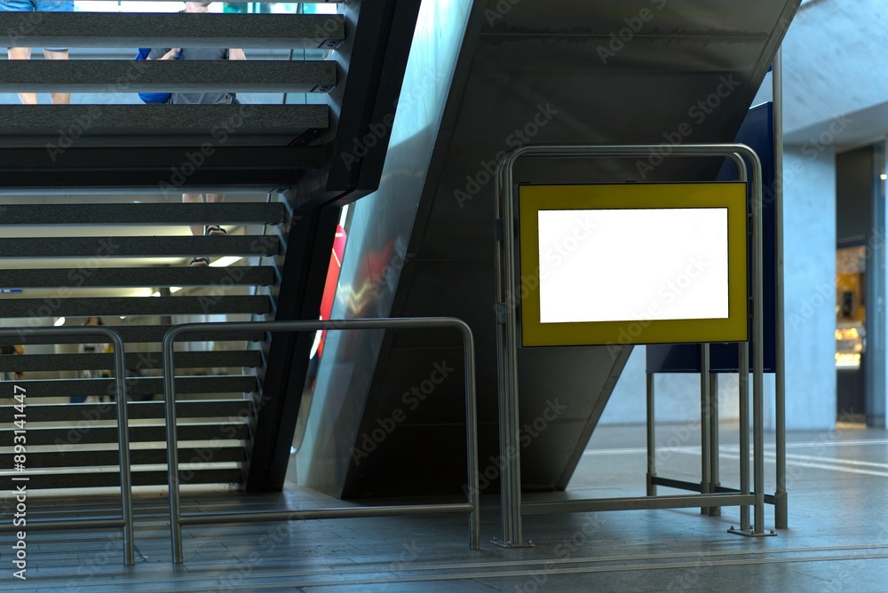 Empty information display at the train station in Lugano. Empty information display at the train station in Lugano.