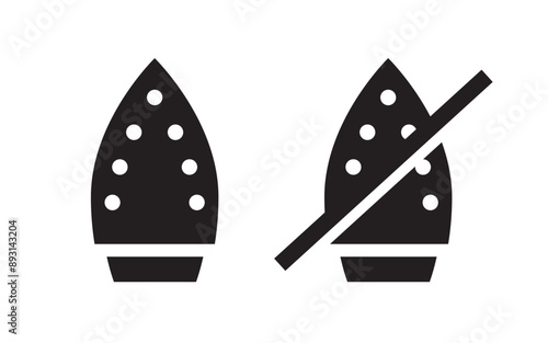 Icons indicating items that can and cannot be ironed. Vector illustration.