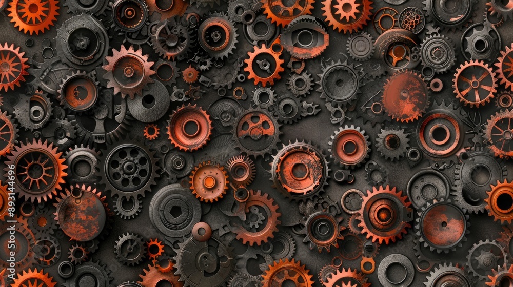 Interlocking gears forming a seamless pattern Interlocking gears forming a seamless pattern
