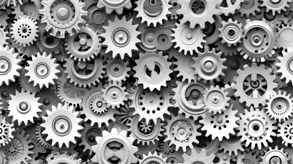 Interlocking gears forming a seamless pattern Interlocking gears forming a seamless pattern
