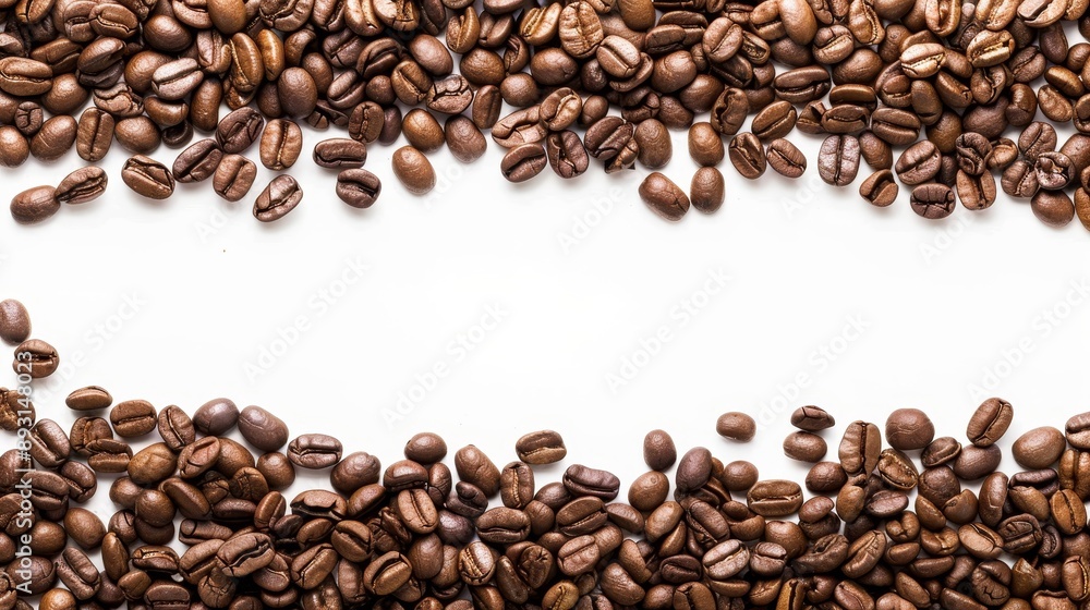 Close-up coffee beans with copy space. Close-up coffee beans with copy space.