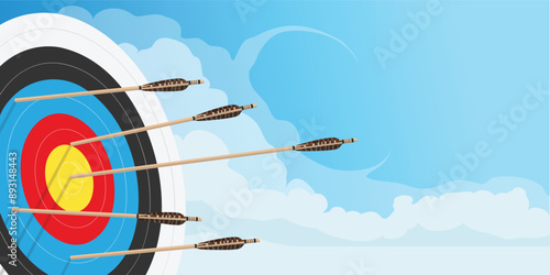 Arrows hit the target in the center
