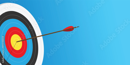 Arrow hit the target in the center