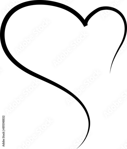 One continuous drawing of heart and color shape love sign. Thin flourish and romantic symbols in simple linear style. Editable stroke. Doodle outline no background. card, banner. vector illustration